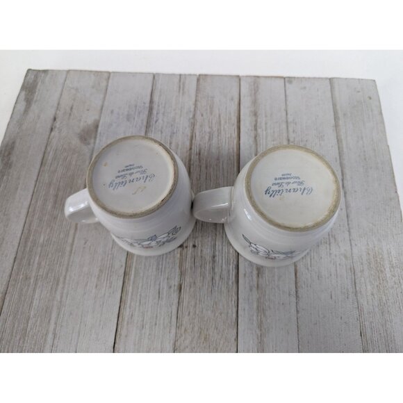Set of 2 CHANTILLY Stoneware By Hearthside Cups  Coffee Tea Fleur De Lune - Picture 7 of 8